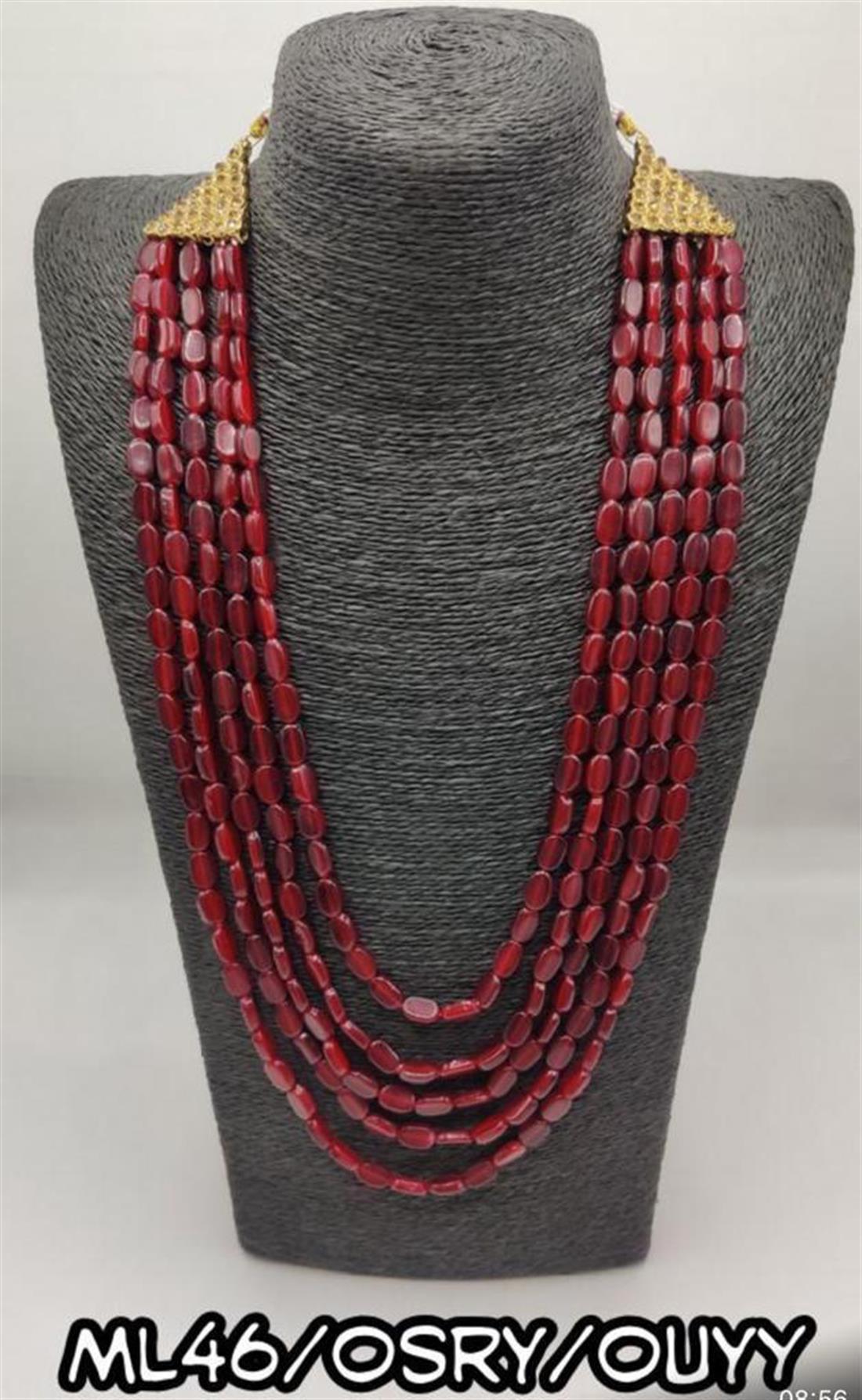 Maroon Beaded Mens Accessories