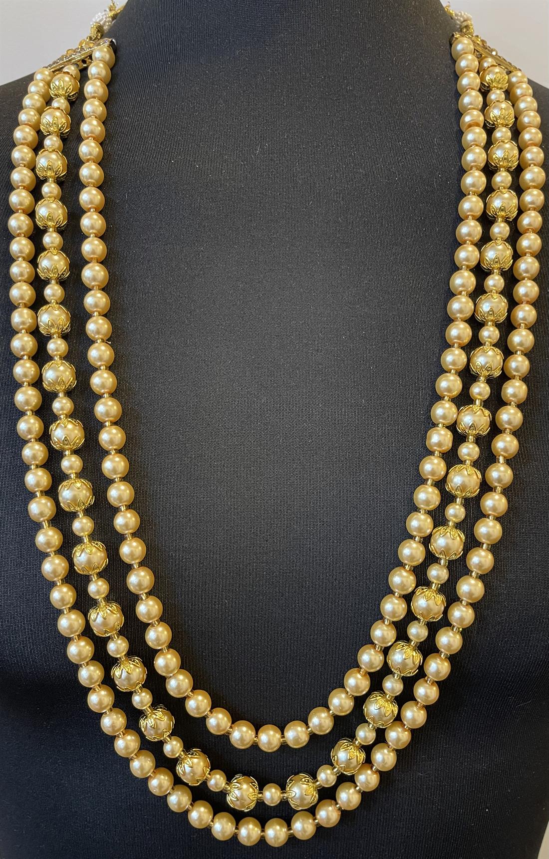 Light Gold Beaded Mens Accessories