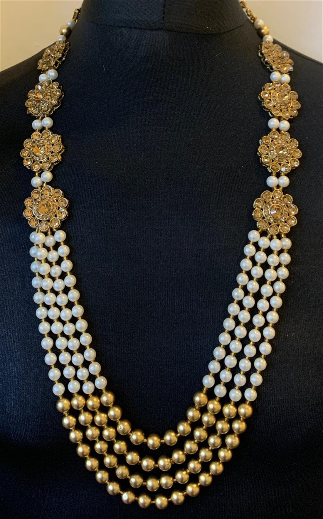Ivory & Gold Beaded Mens Accessories