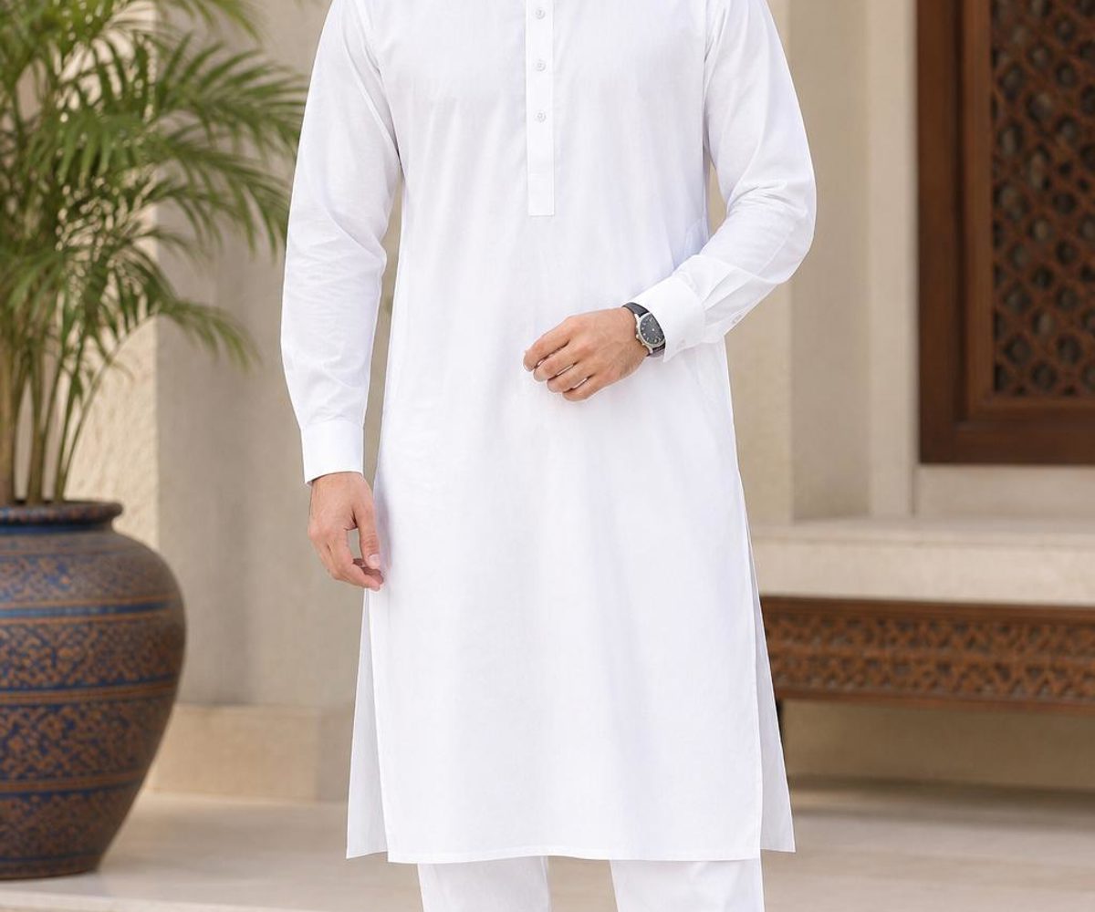 White Mens Kurta Pajama