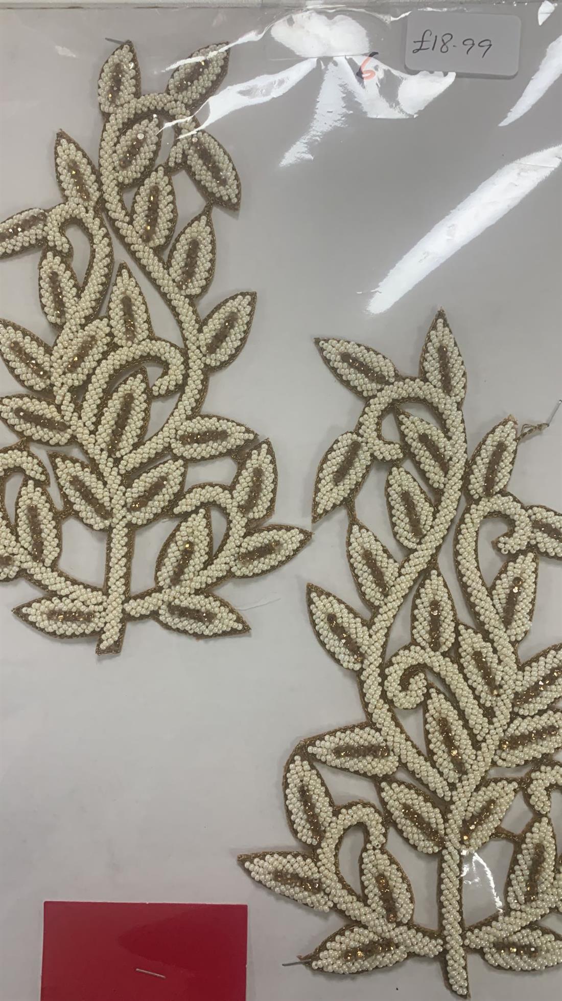 Ivory & Gold Emb Motif
