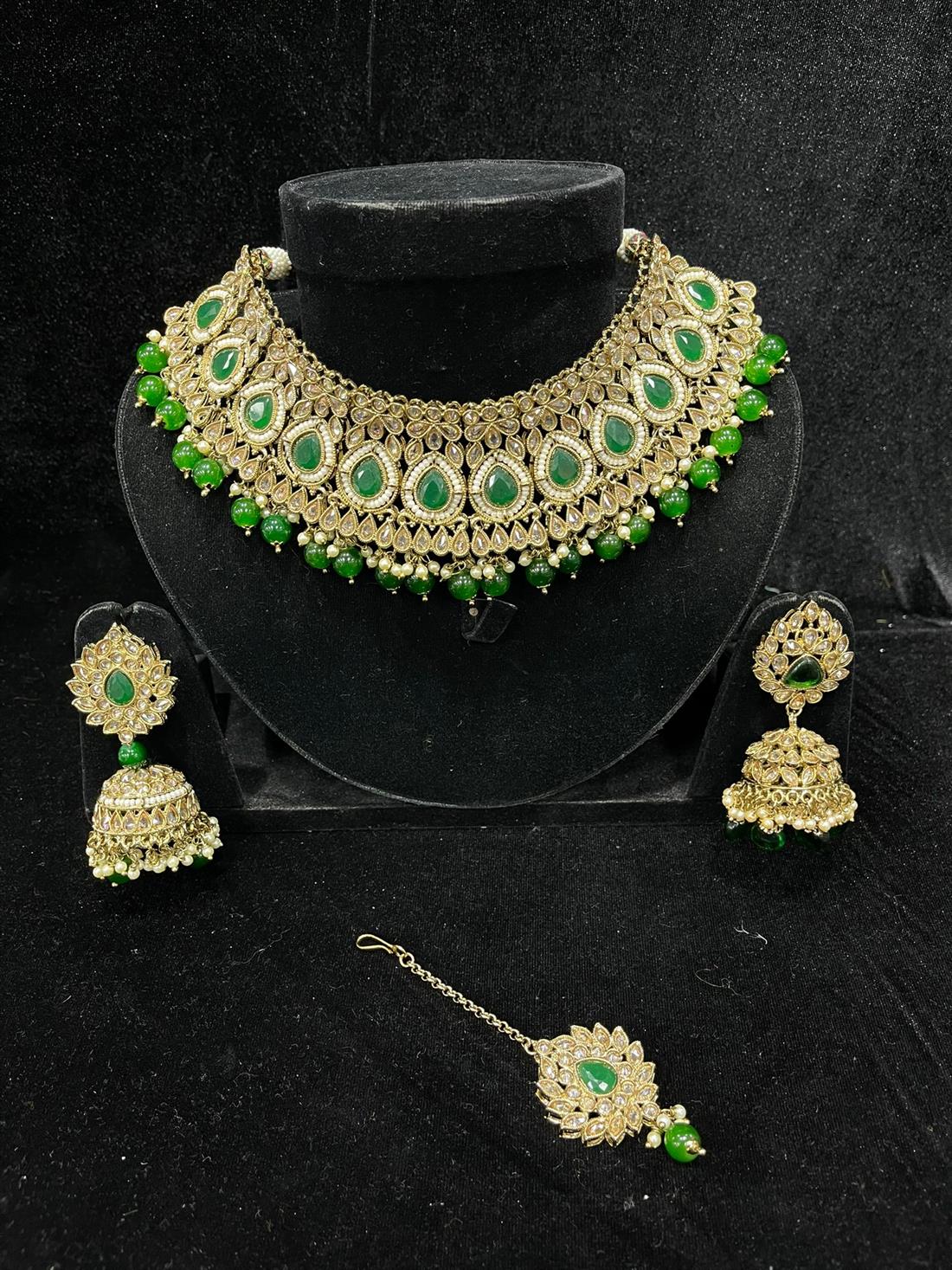 Green & Gold Necklace Sets