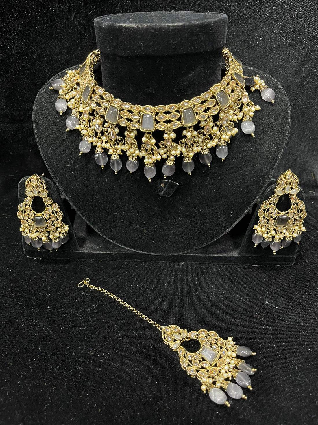 Grey & Gold Necklace Sets