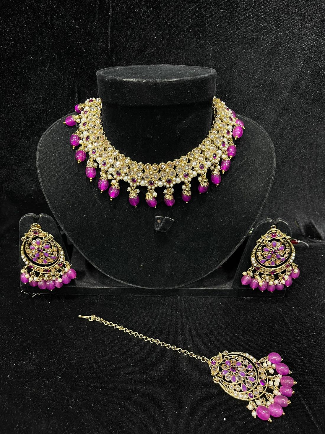Purple & Gold Necklace Sets