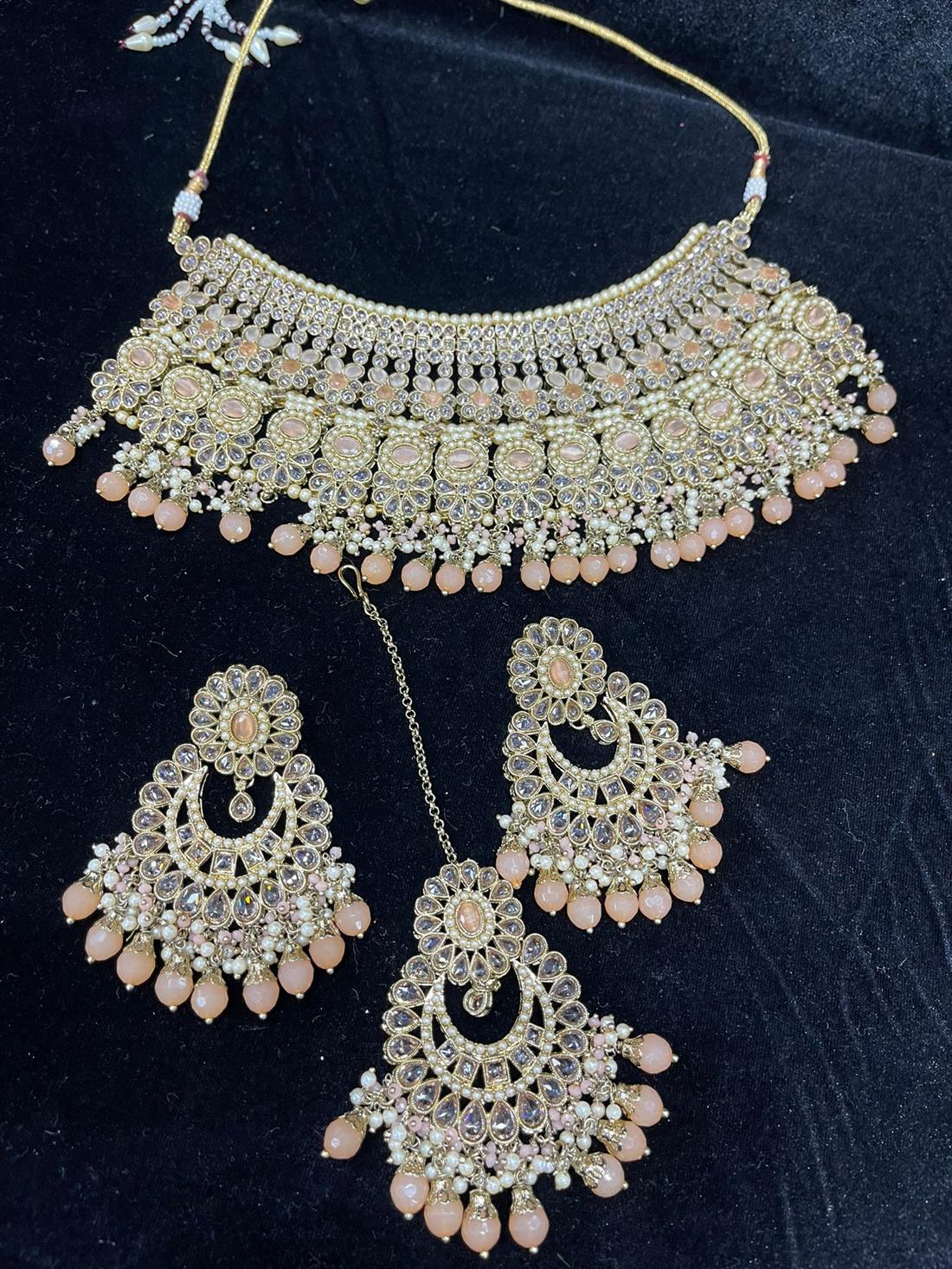 Peach & Gold Necklace Sets