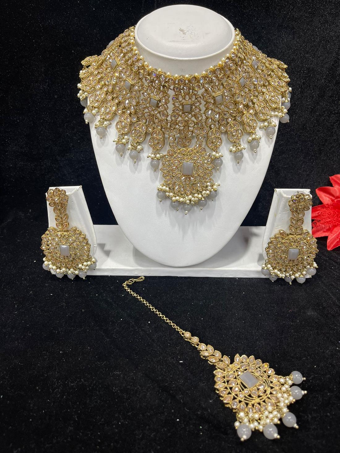 Grey & Gold Necklace Sets