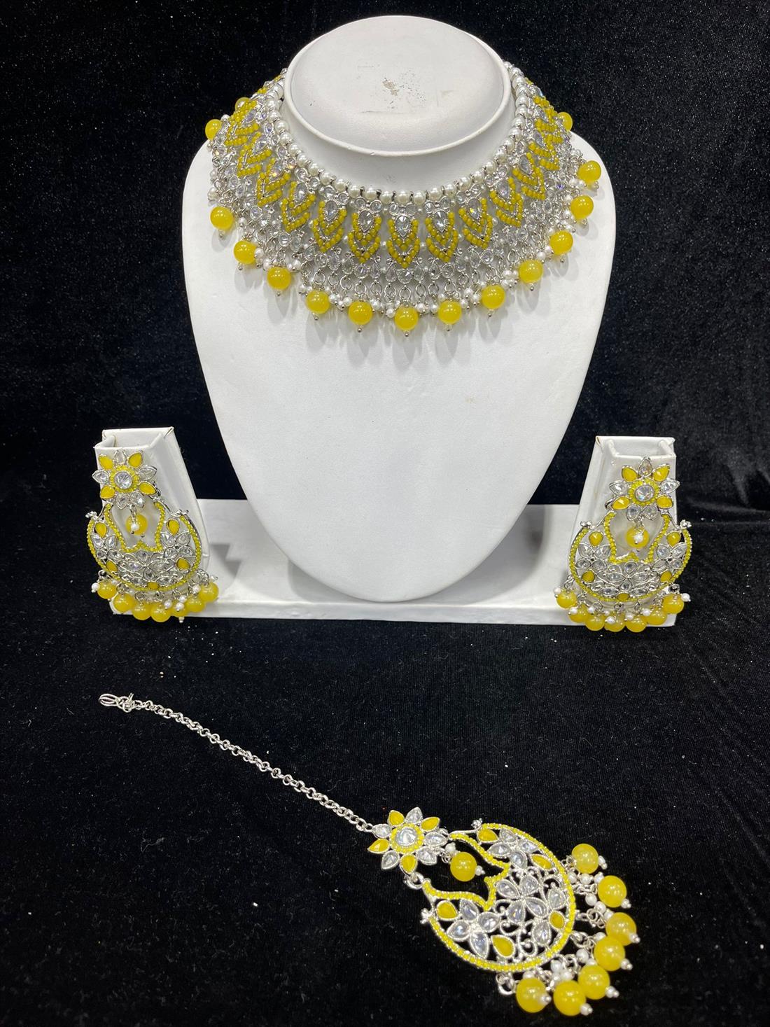 Yellow & Silver Necklace Sets