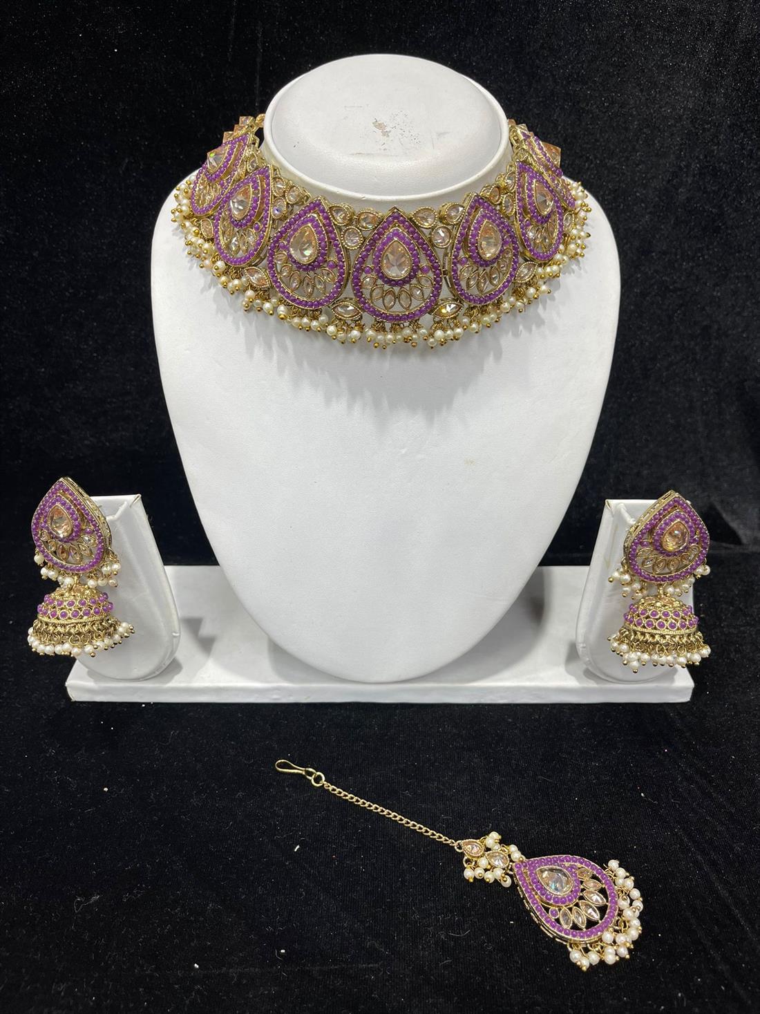 Purple & Gold Necklace Sets
