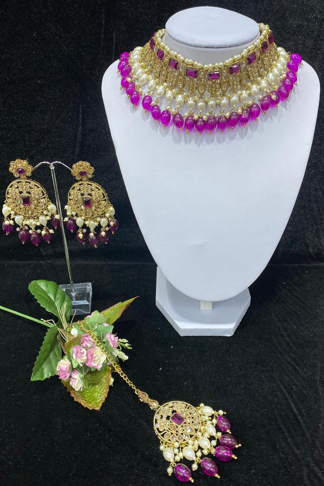 Purple & Gold Necklace Sets
