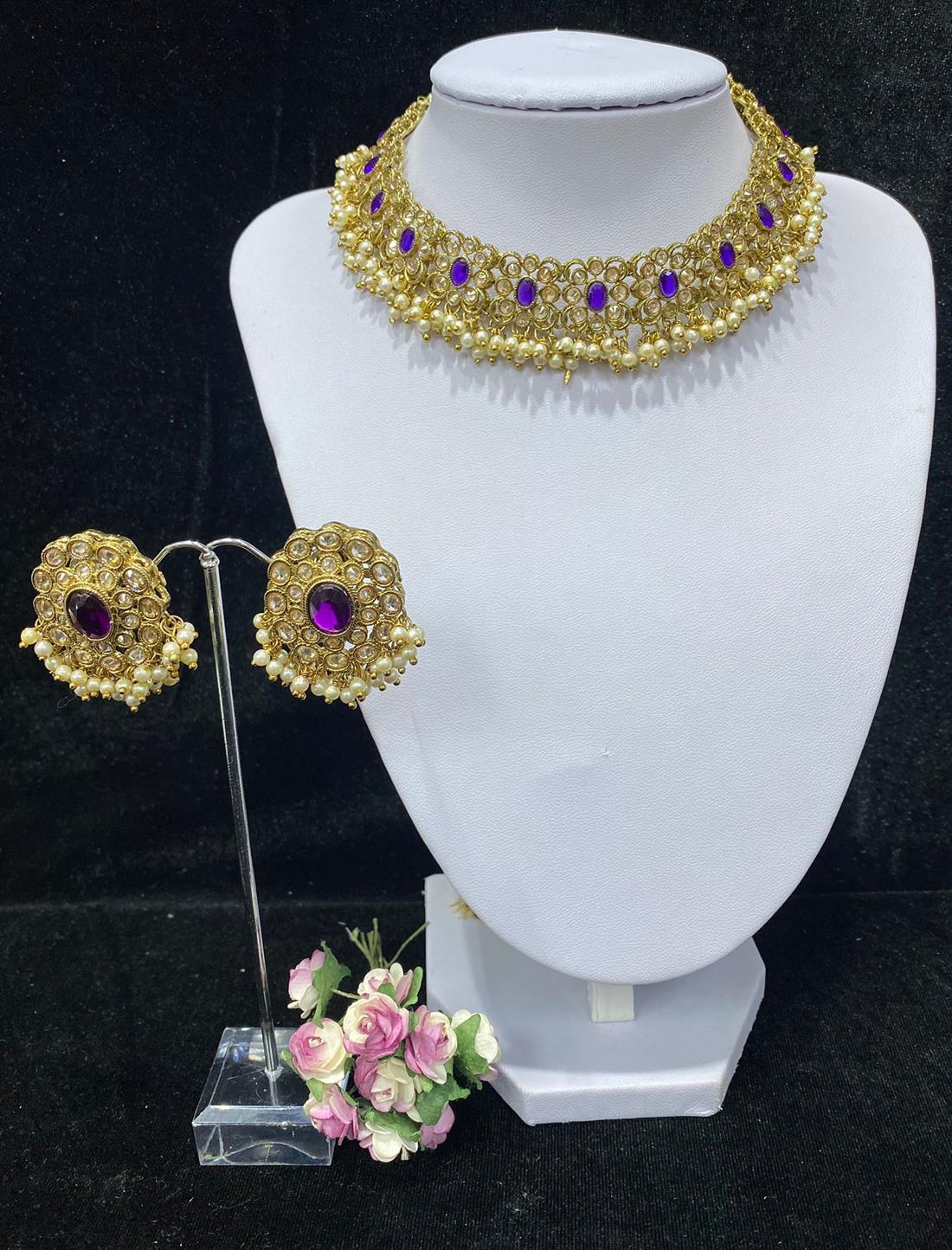 Purple & Gold Necklace Sets
