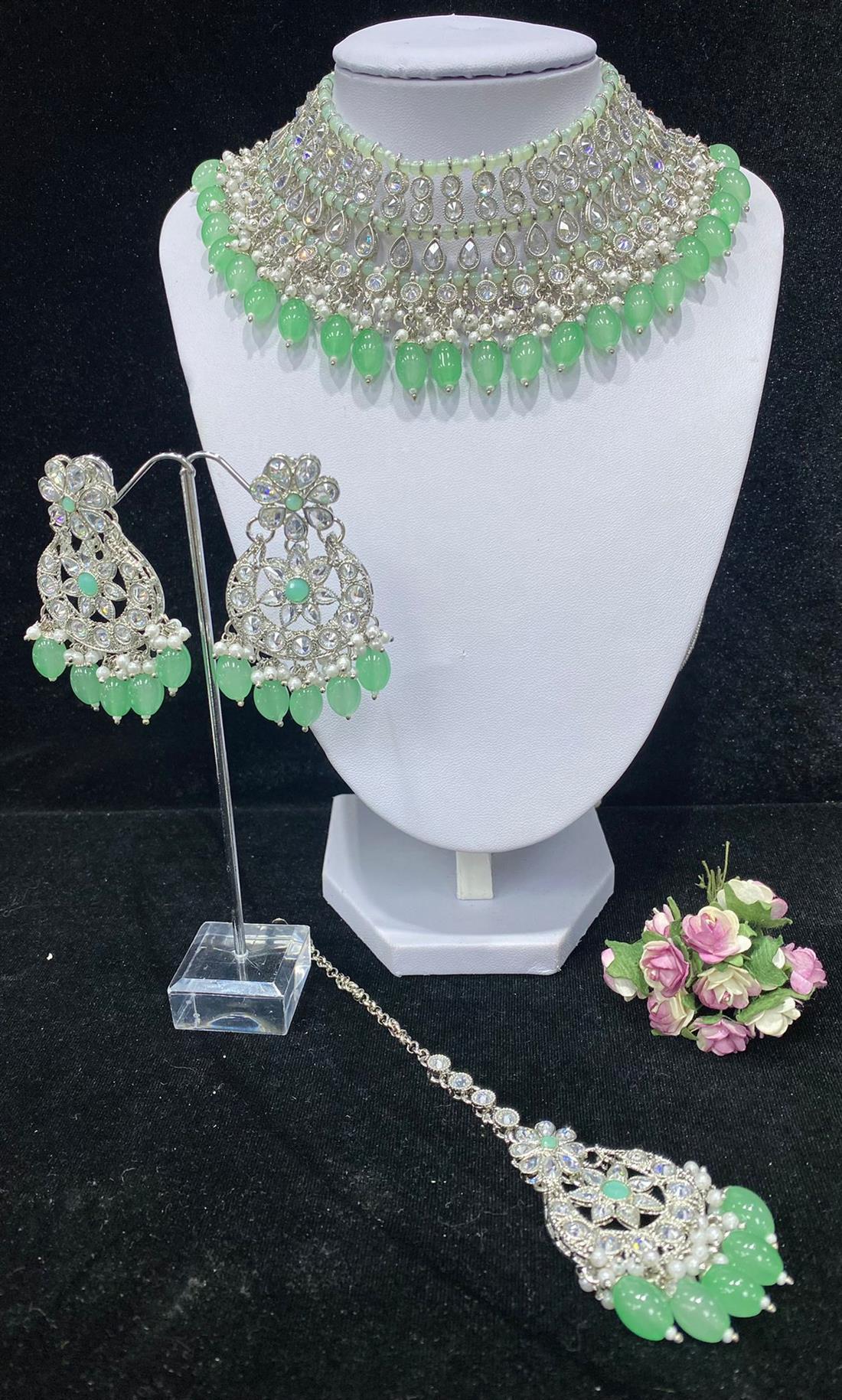 Mint & Silver Necklace Sets
