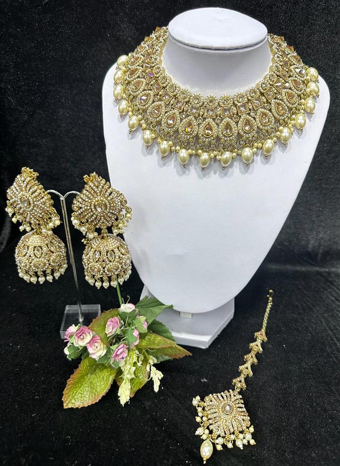 Gold & White Necklace Sets