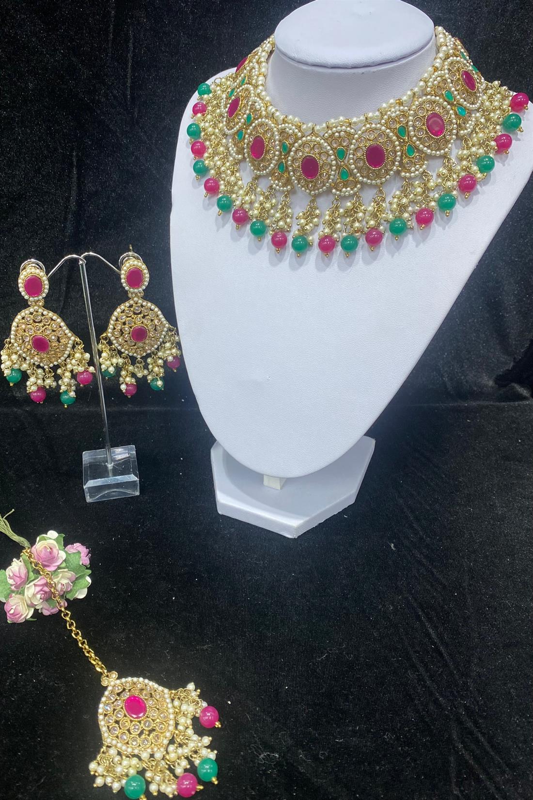 Green & Pink Necklace Sets