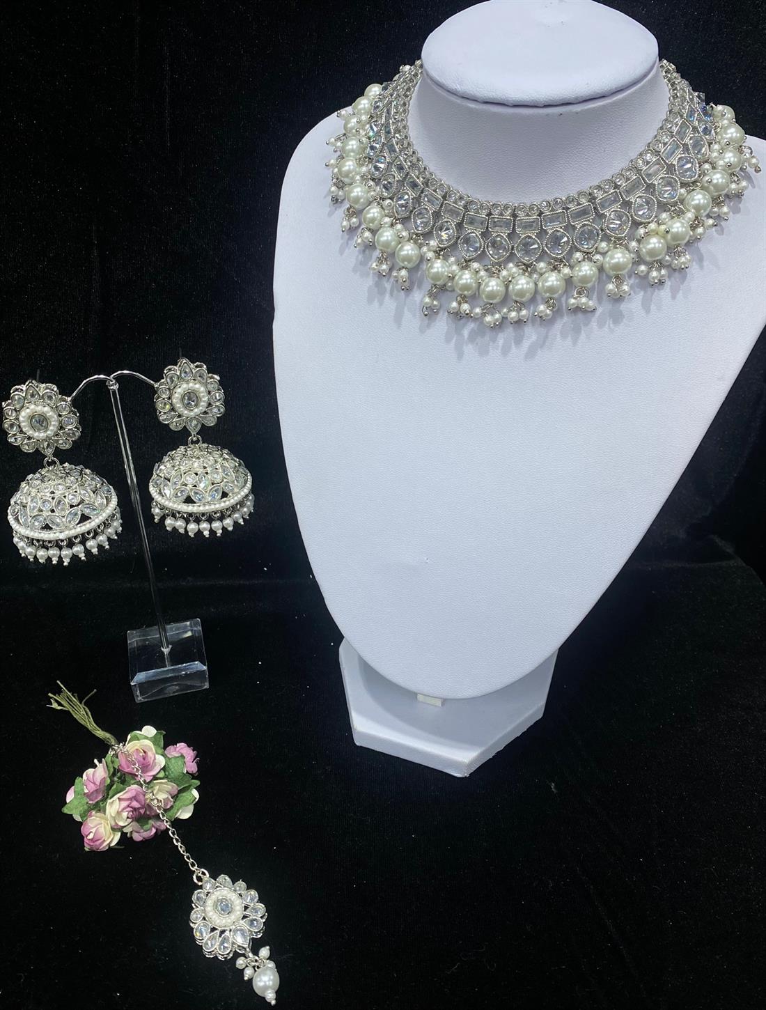 Silver & Pearl Necklace Sets