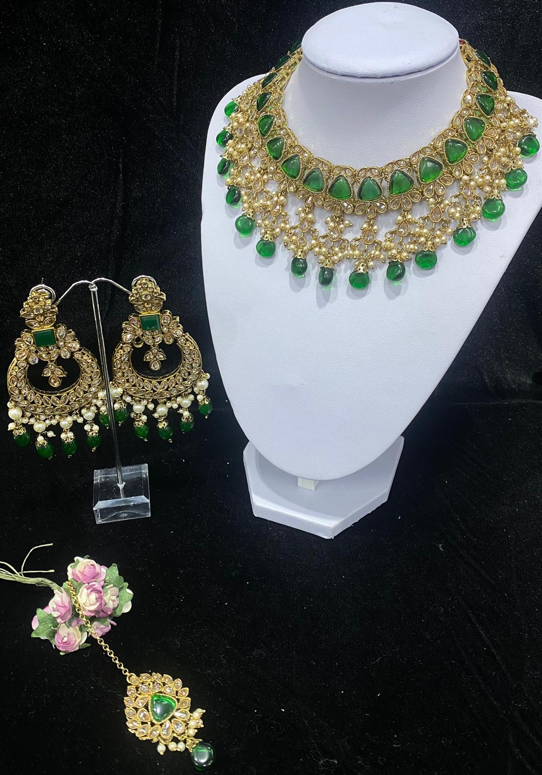 Green & Gold Necklace Sets
