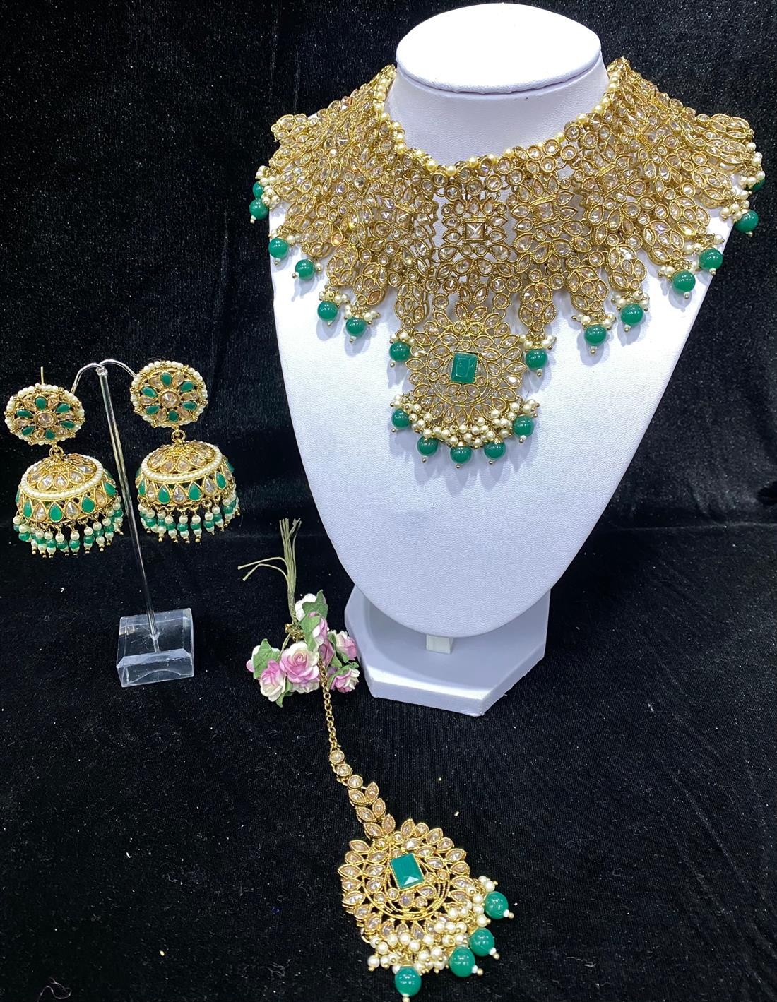 Green & Gold Necklace Sets