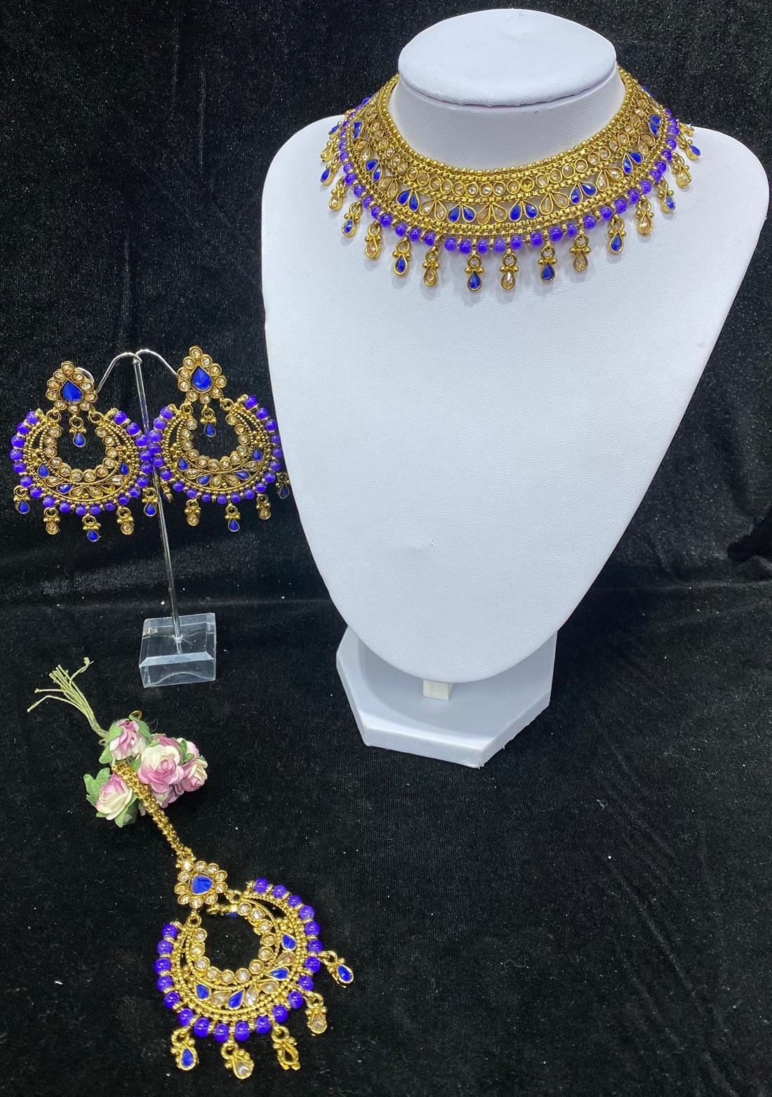 Gold & Blue Necklace Sets