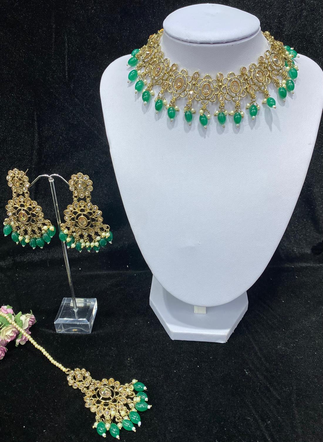 Green & Gold Necklace Sets