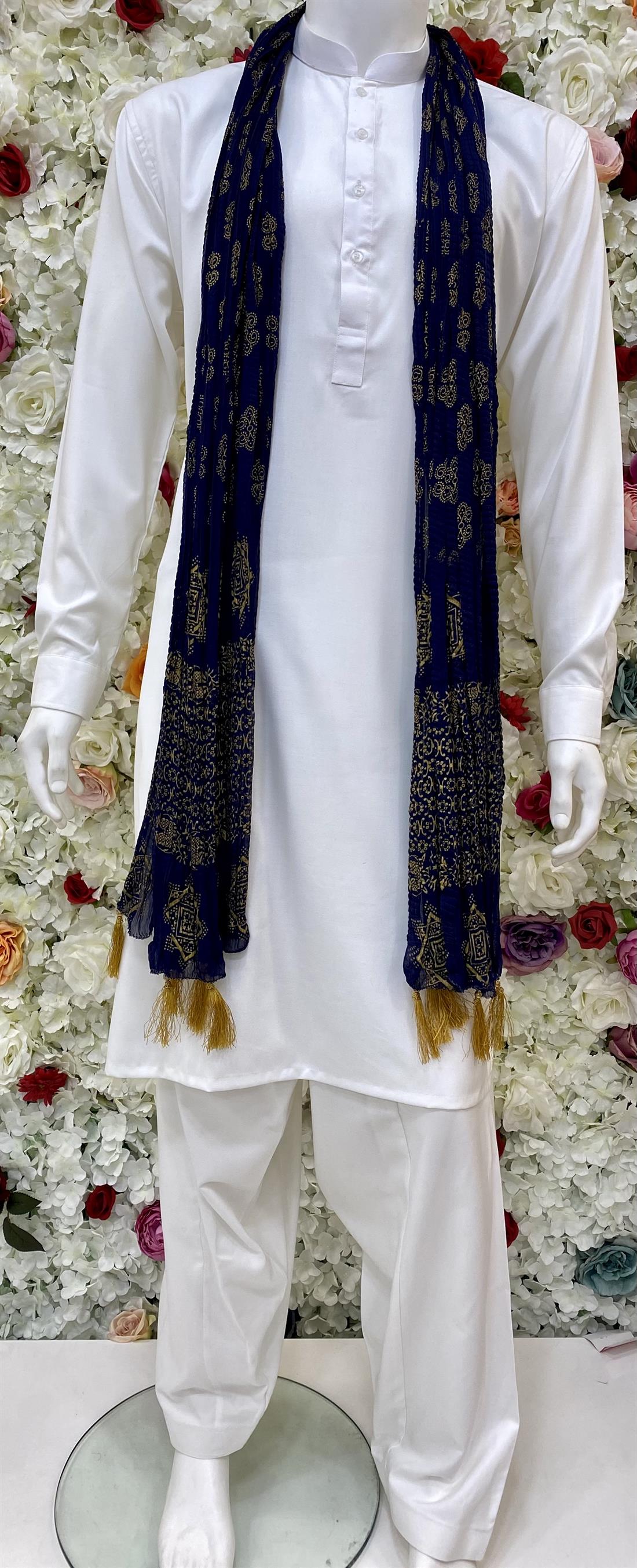 Navy & Gold Mens Shawls