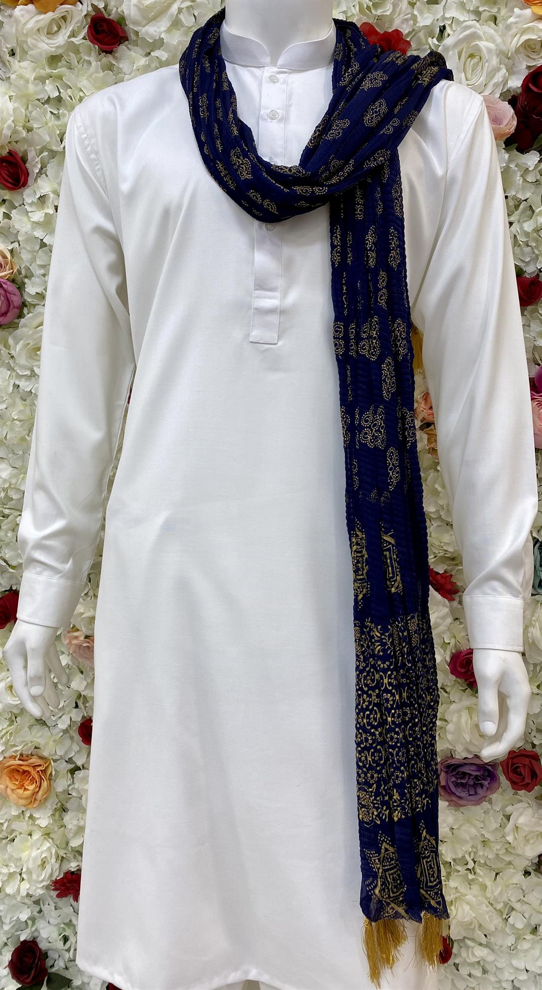 Navy & Gold Mens Shawls