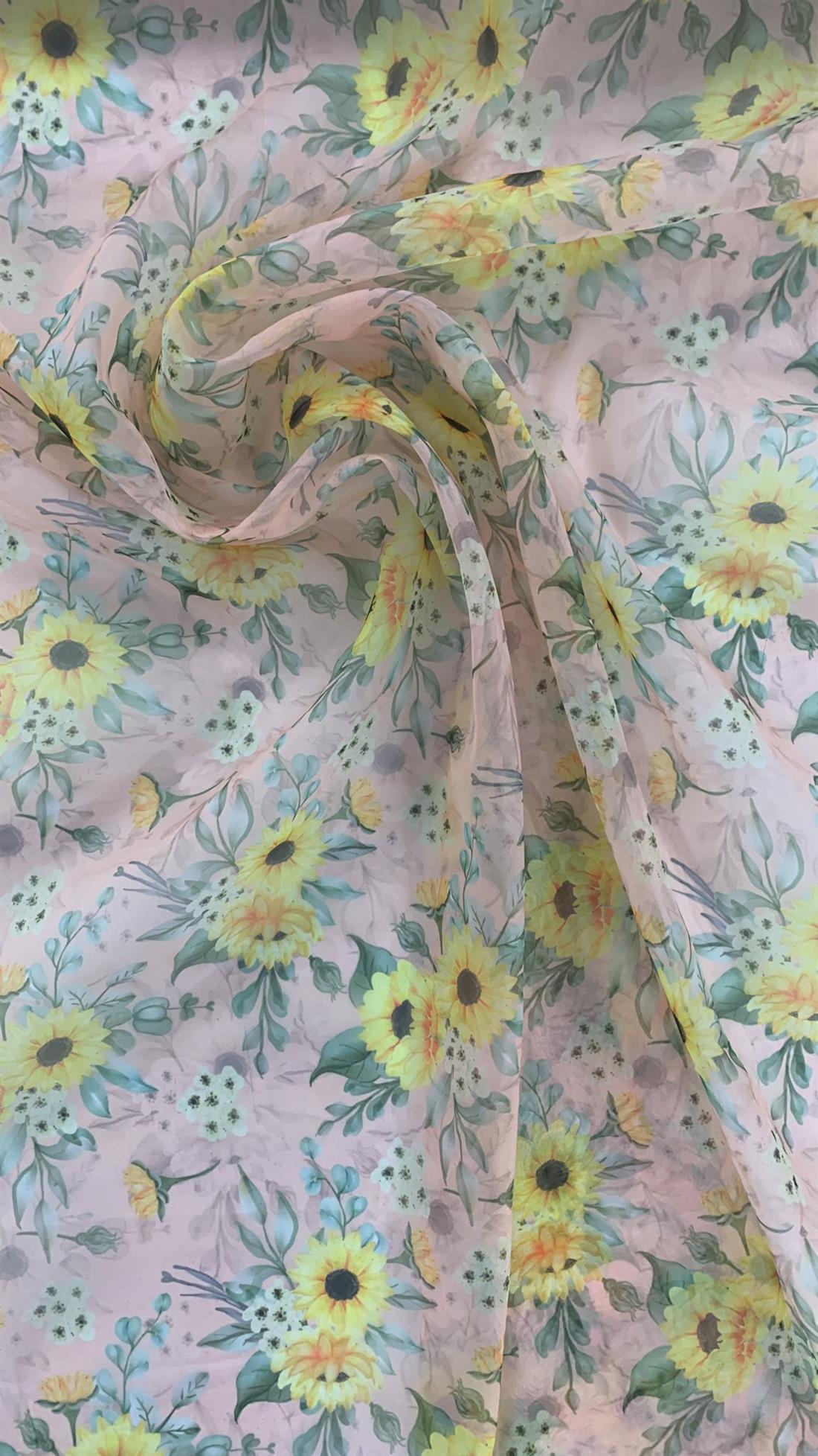 Multicolour Coloured Printed Organza Organzas