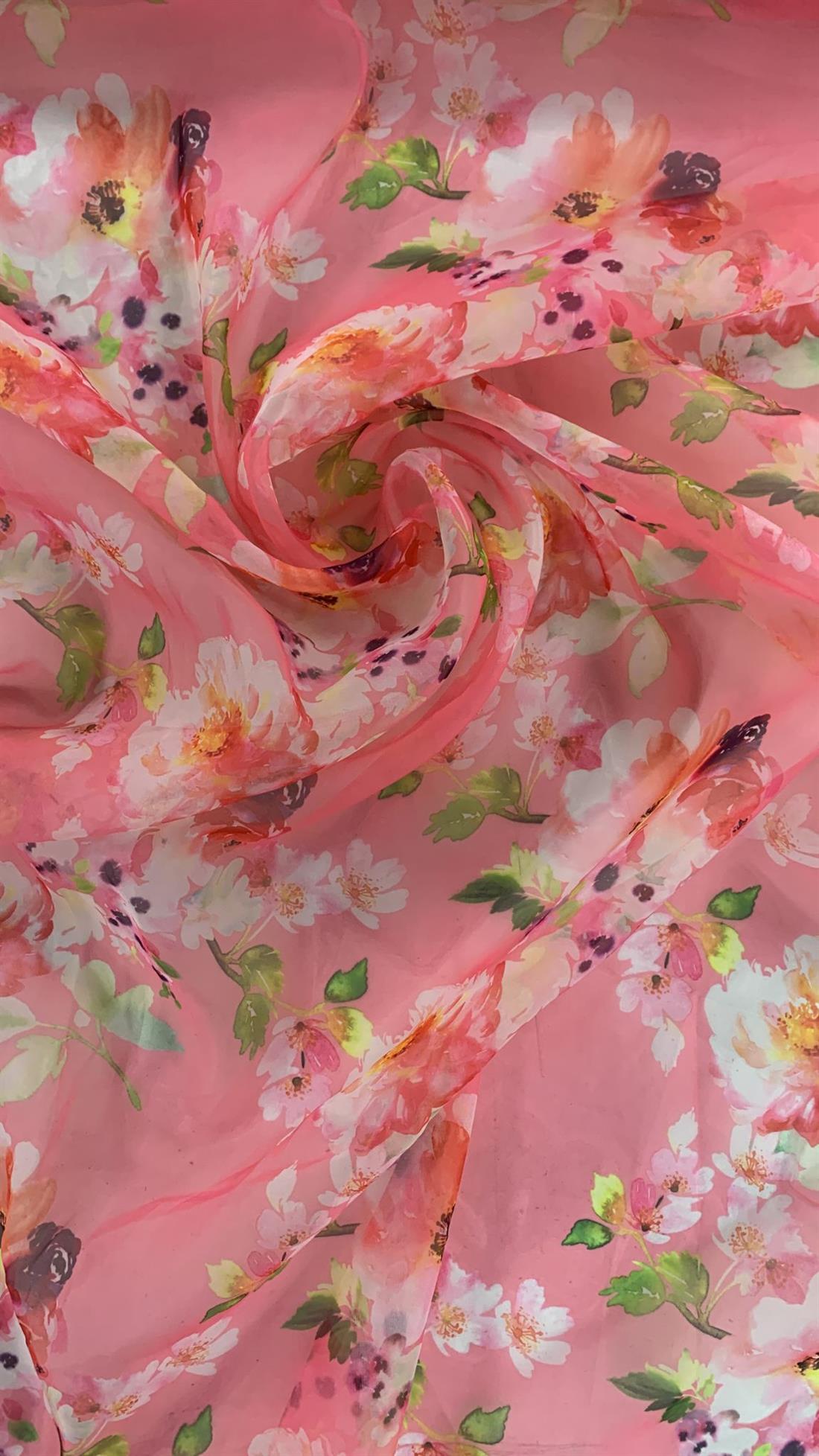 Multicolour Coloured Printed Organza Organzas