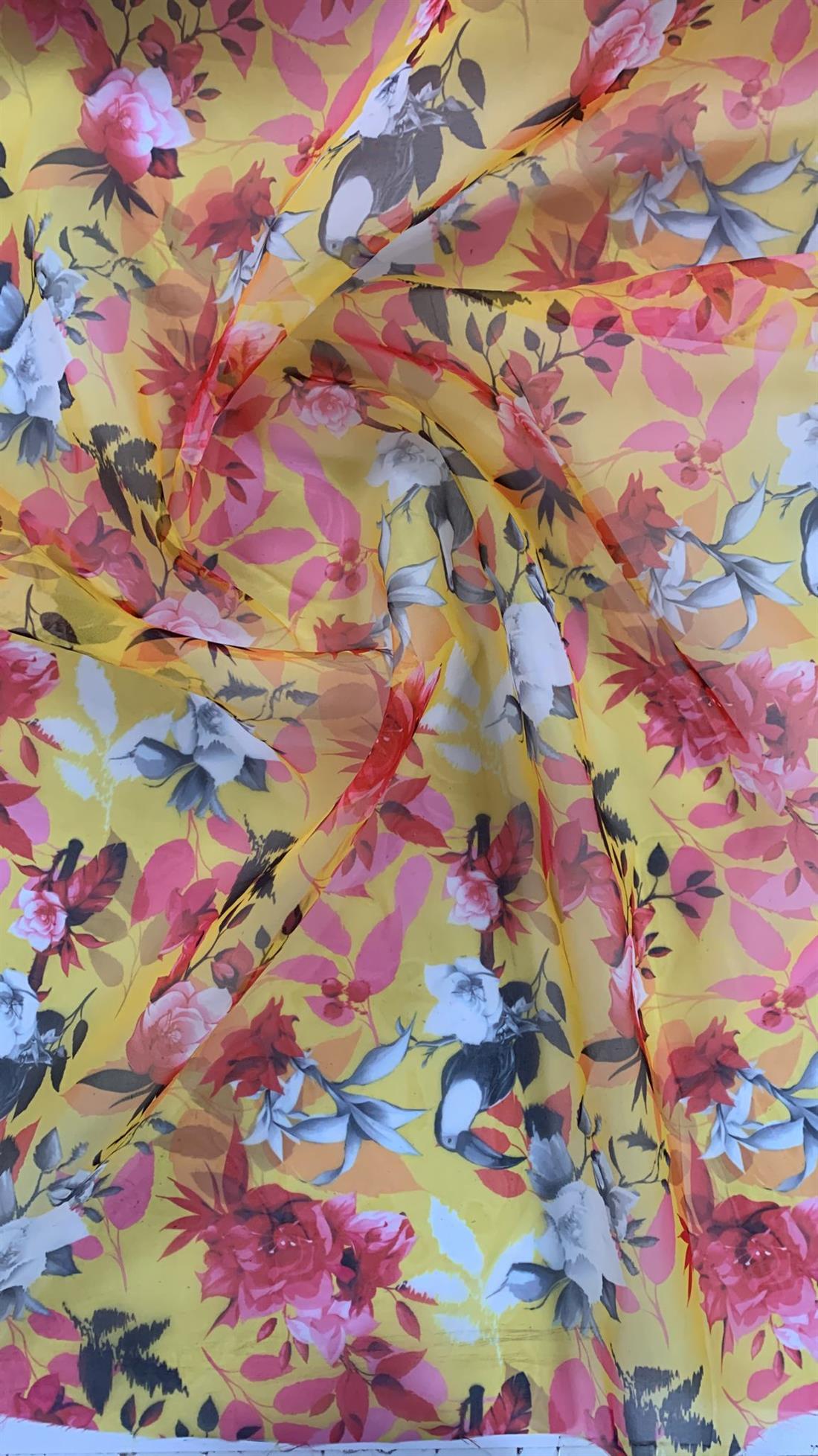 Multicolour Coloured Printed Organza Organzas