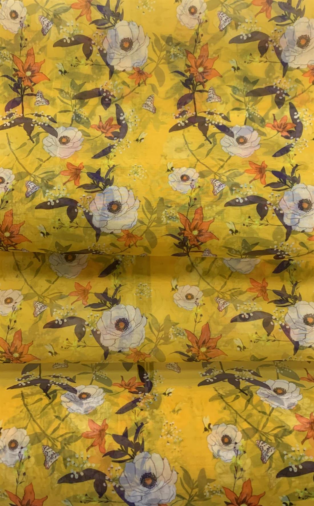 Multicolour Coloured Printed Organza Organzas