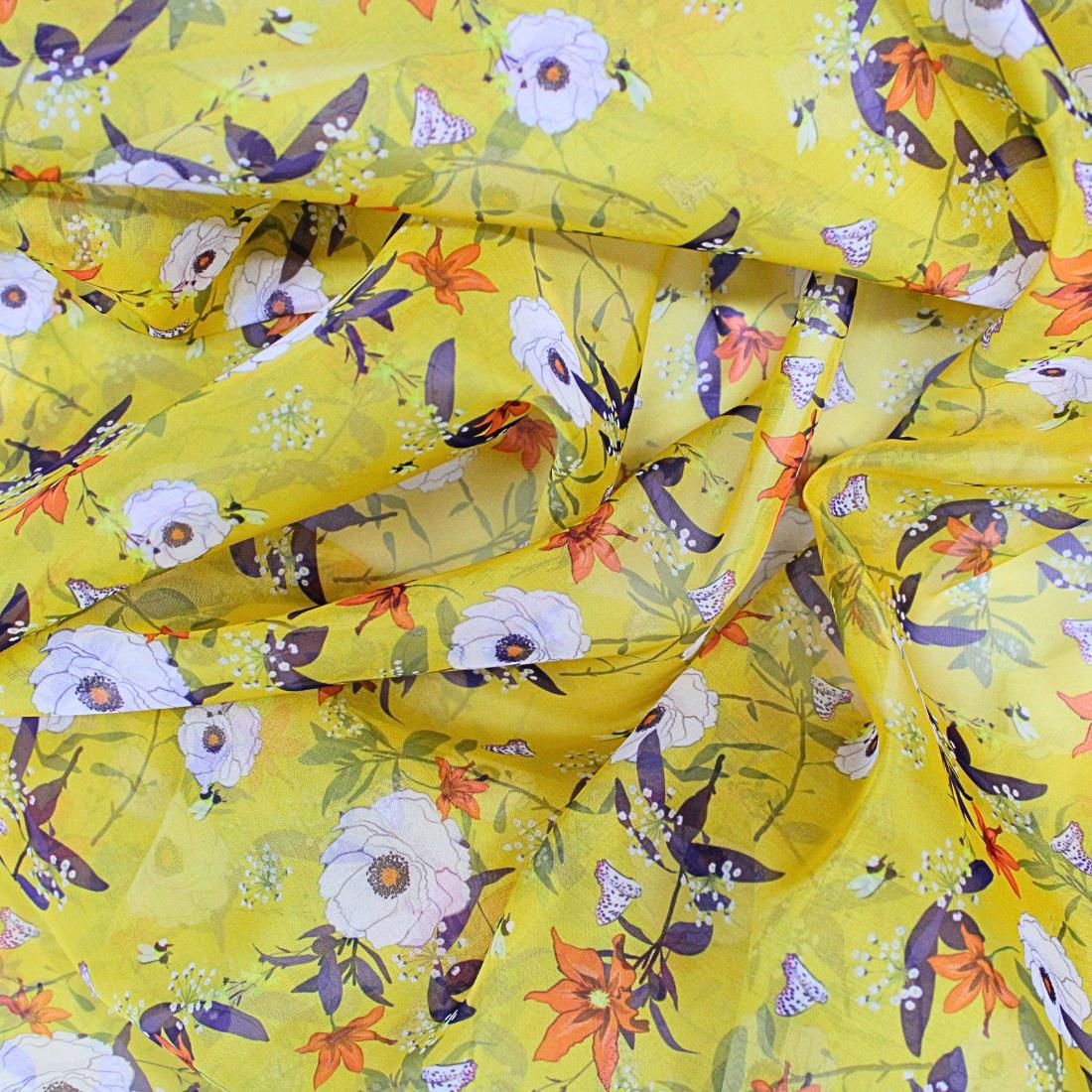 Multicolour Coloured Printed Organza Organzas