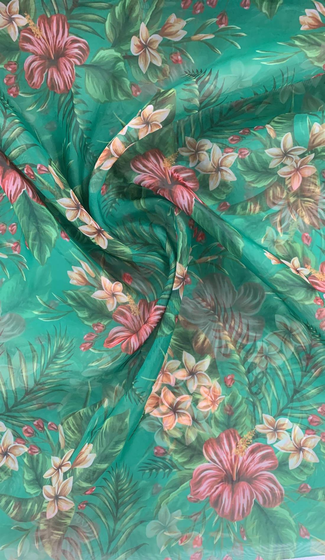Multicolour Coloured Printed Organza Organzas
