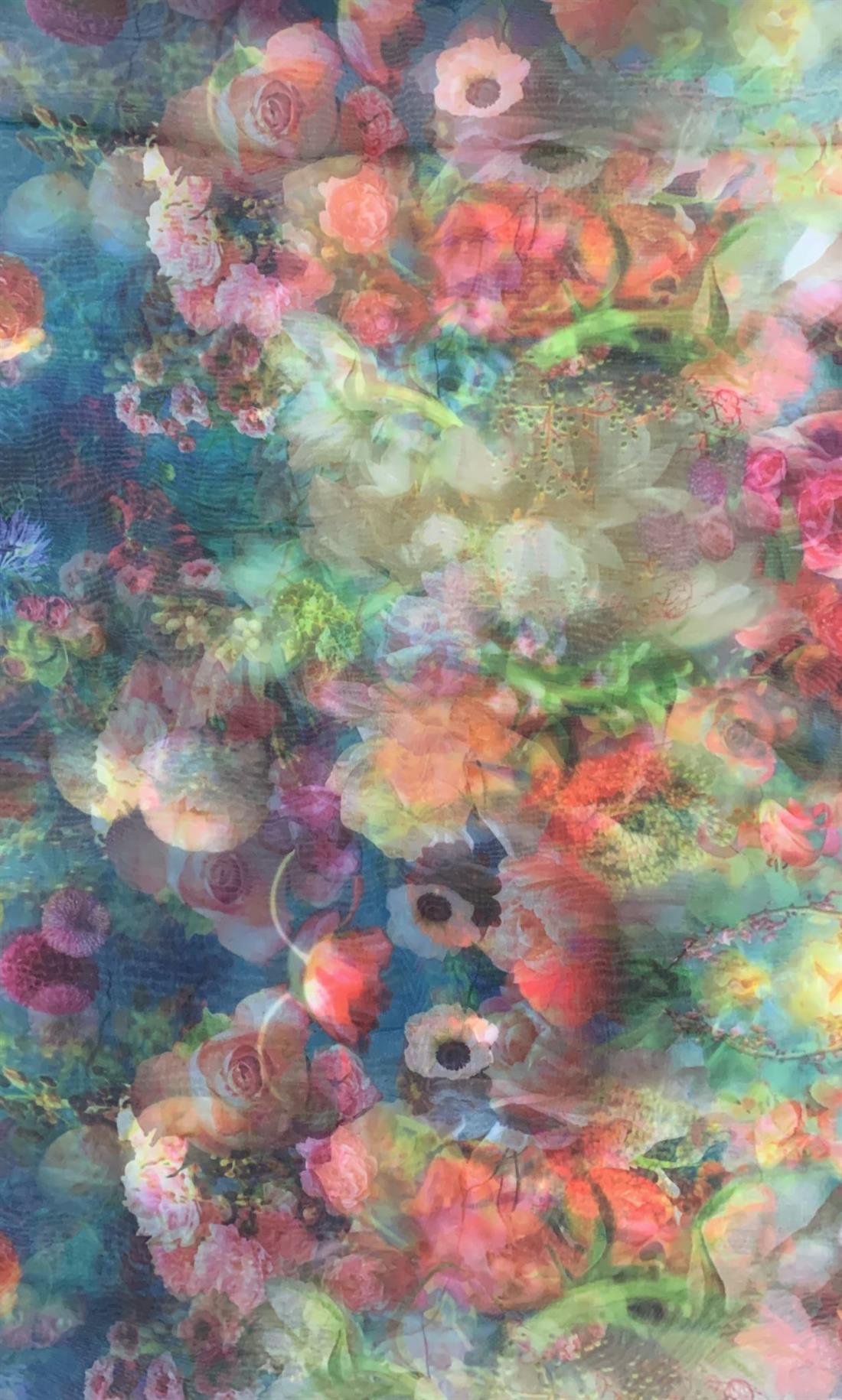 Multicolour Coloured Printed Organza