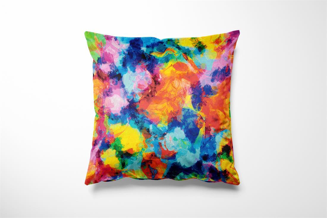 Multicolour Digital Print Linen Rainbow Explosion