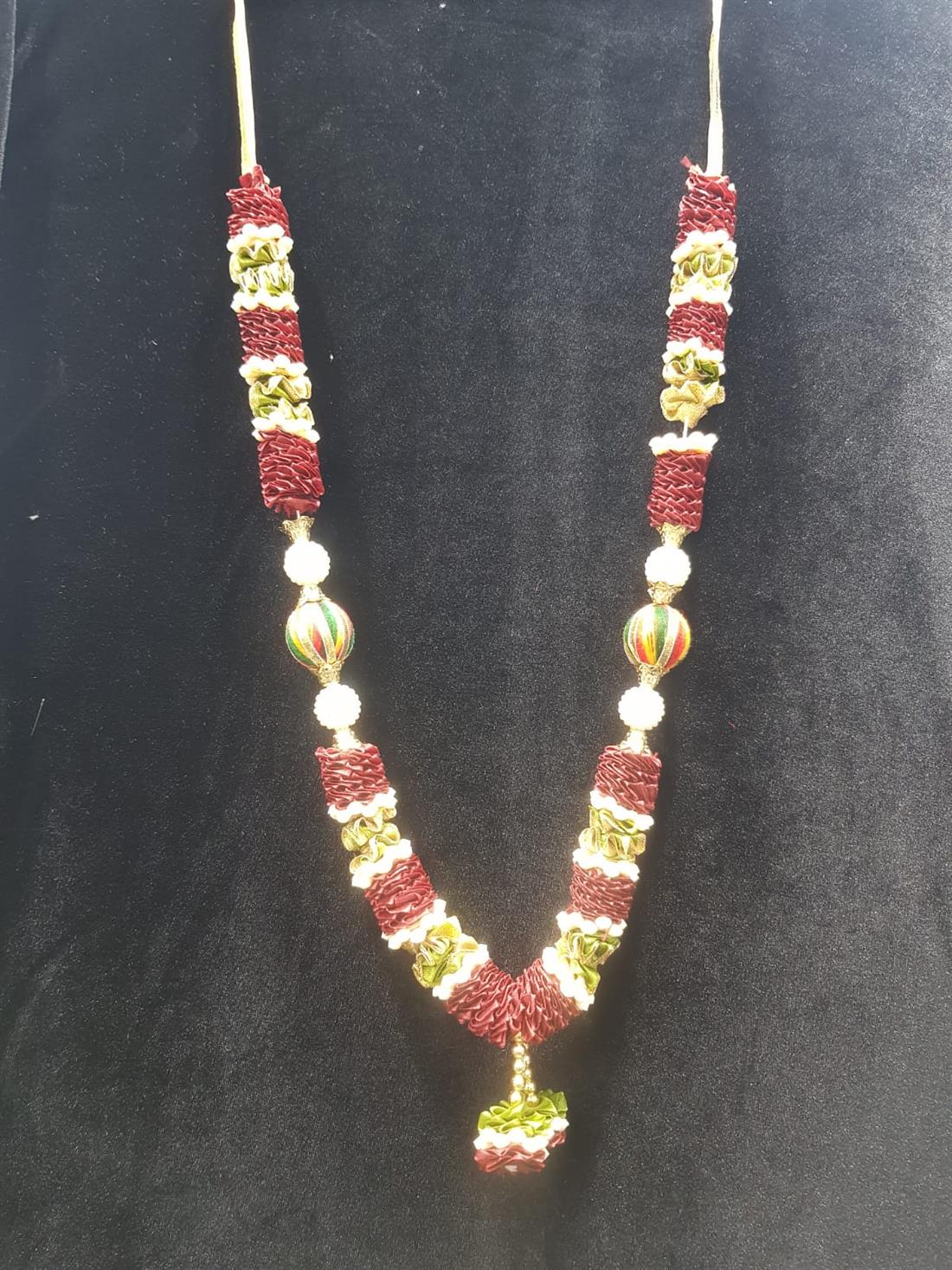 Maroon Satin Wedding Mala