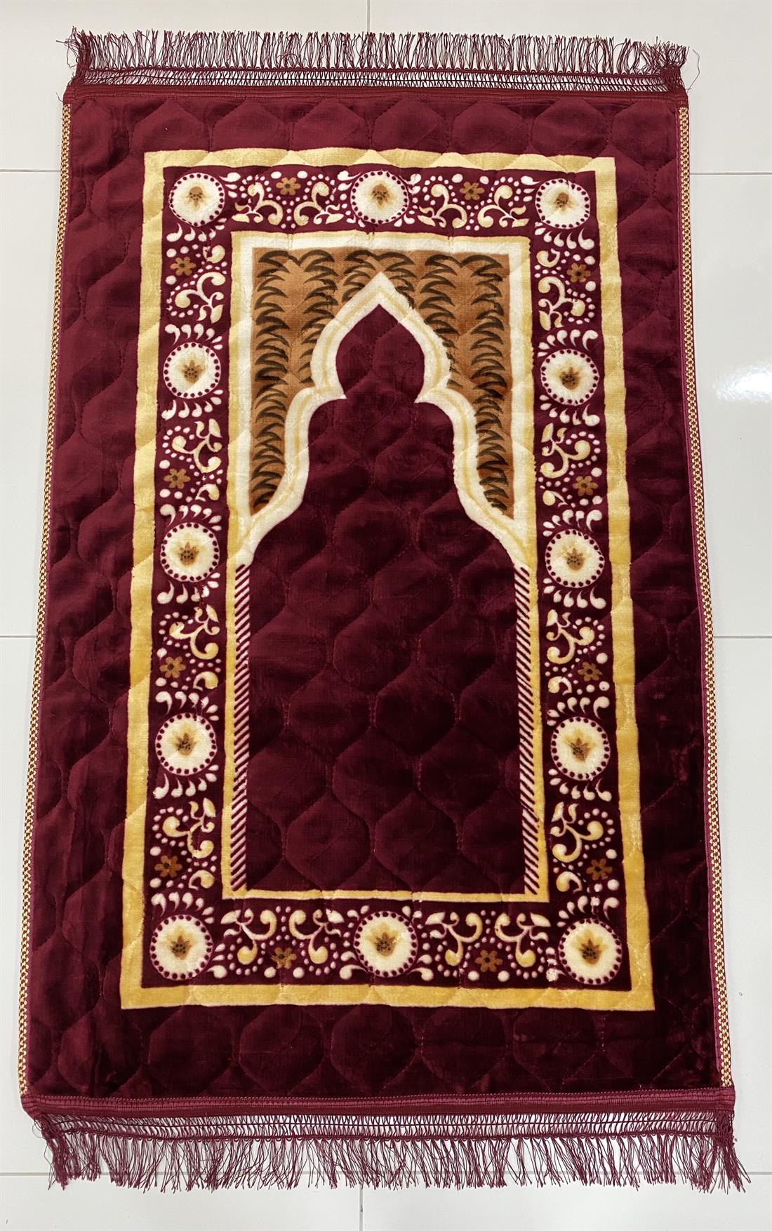 Maroon Velvet Prayer Mat