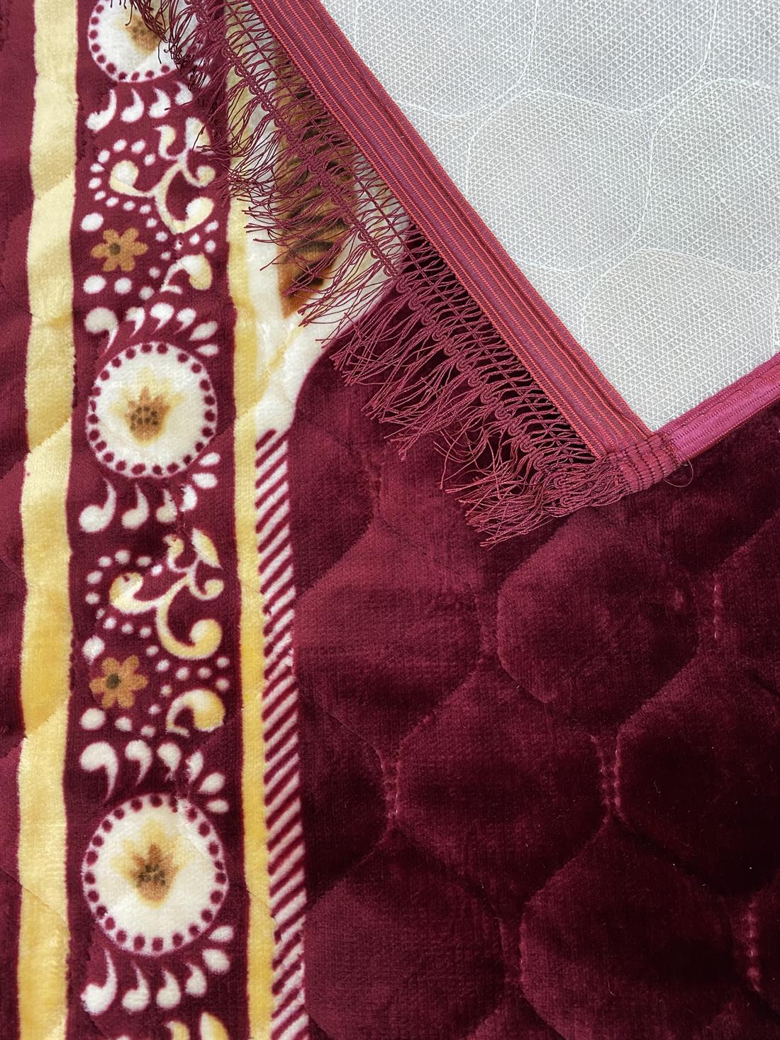 Maroon Velvet Prayer Mat