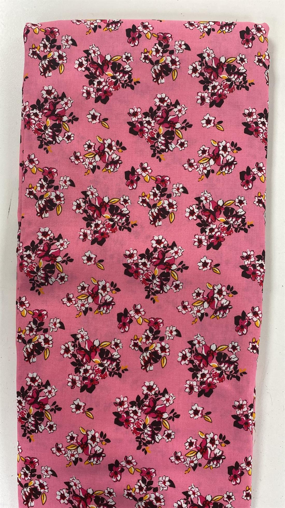Multicolour Pink Printed Unstitched Fabric