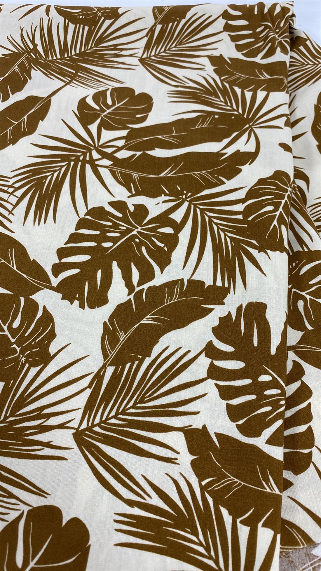 Cream & Brown Printed Viscose 2 Yards