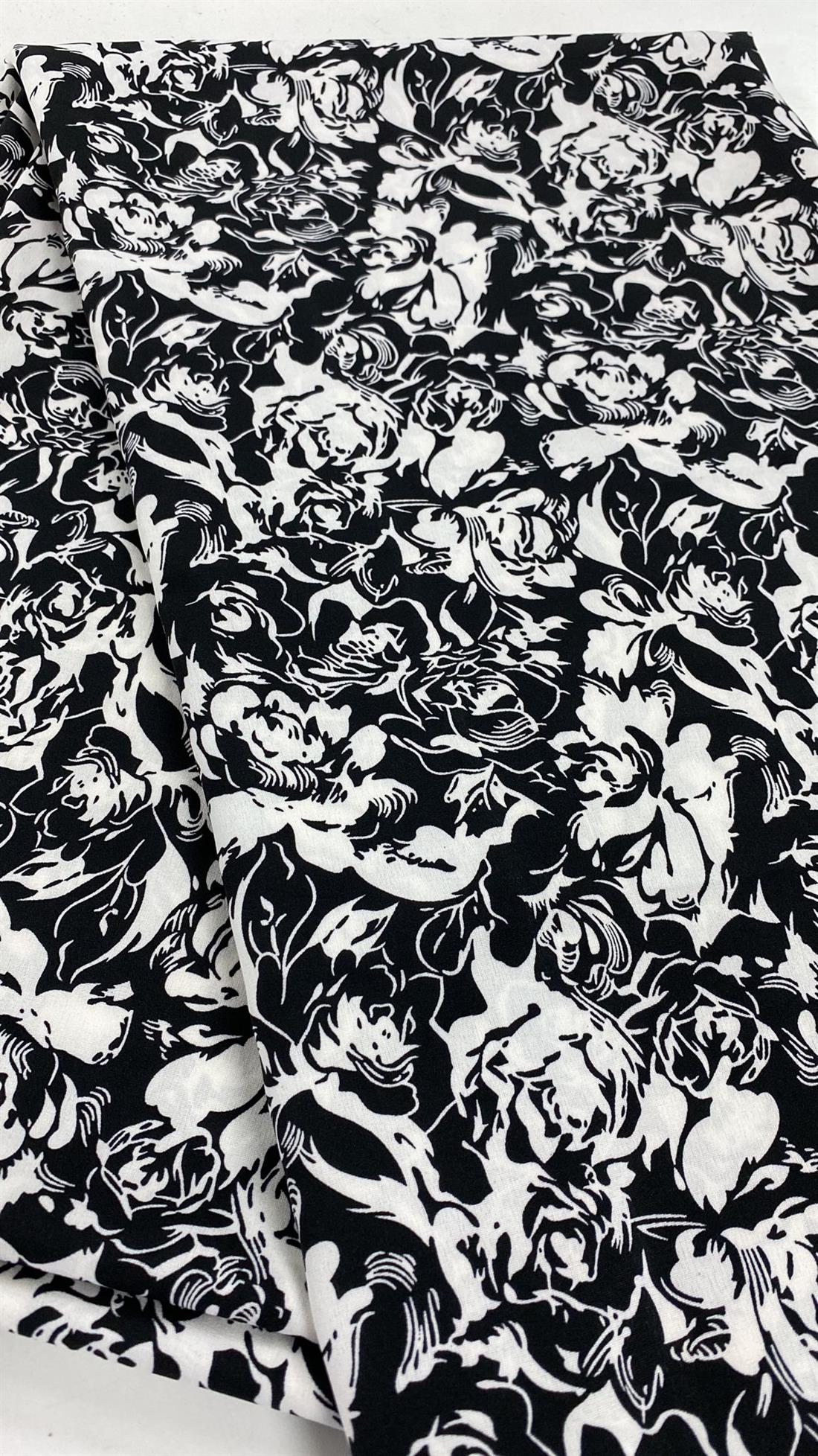 Black Printed Viscose 2 Yards