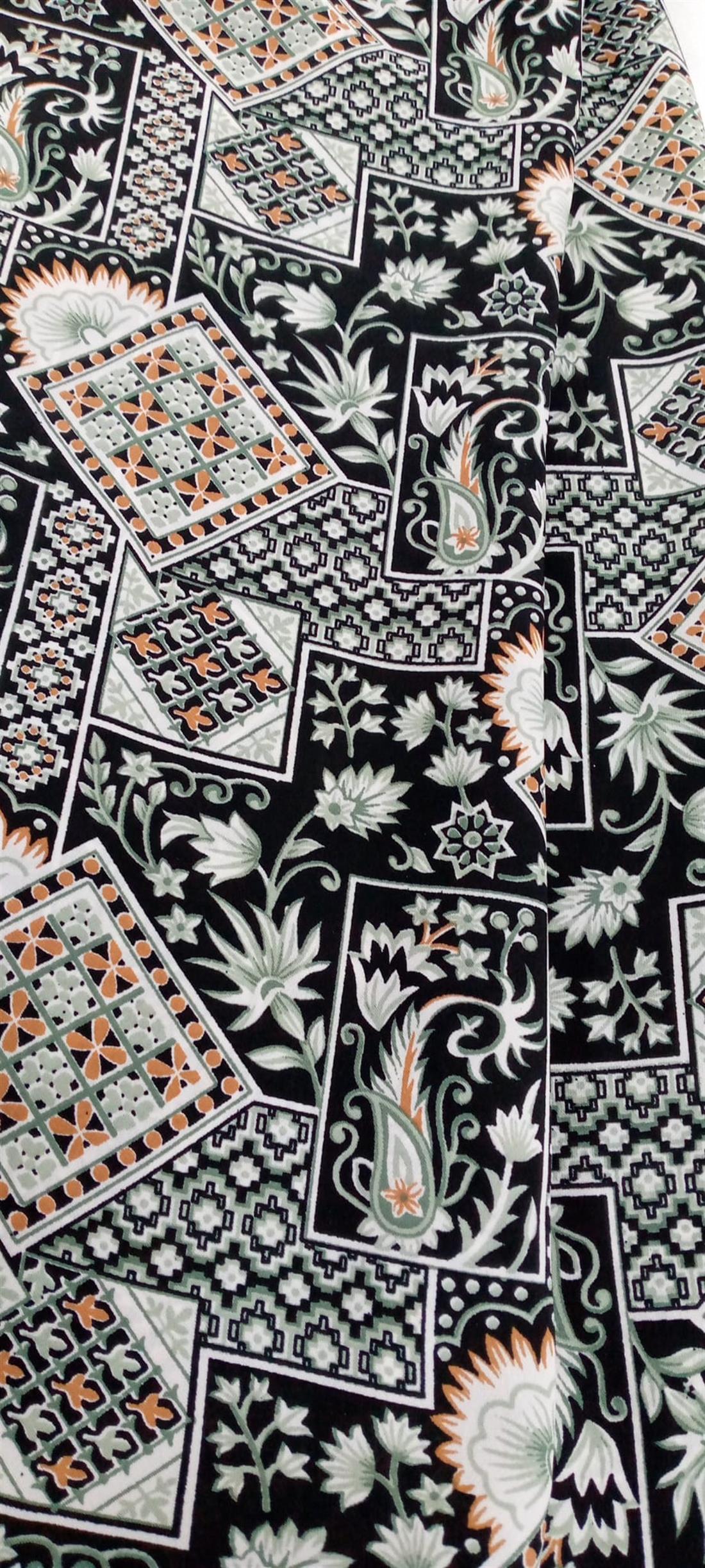 Black Printed Viscose 2 Yards