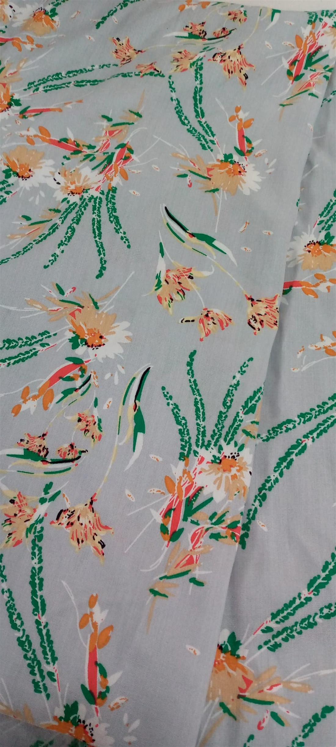 Grey Printed Viscose 2 Yards 2