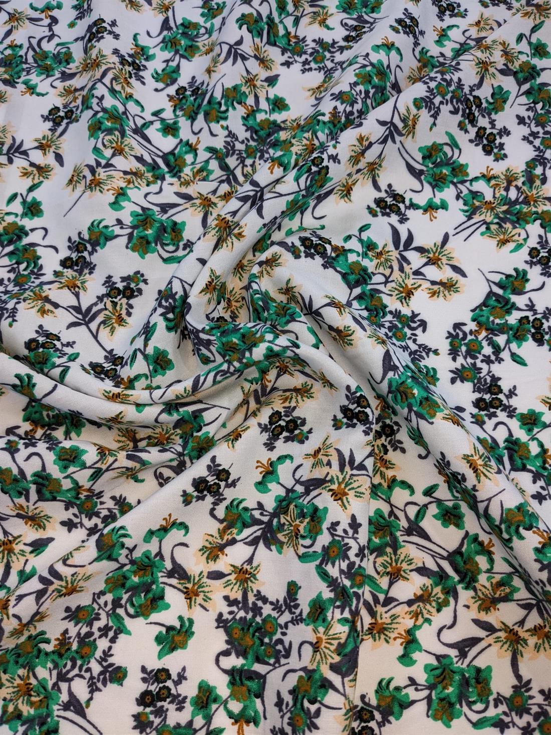 Green Printed Viscose 2 Yards