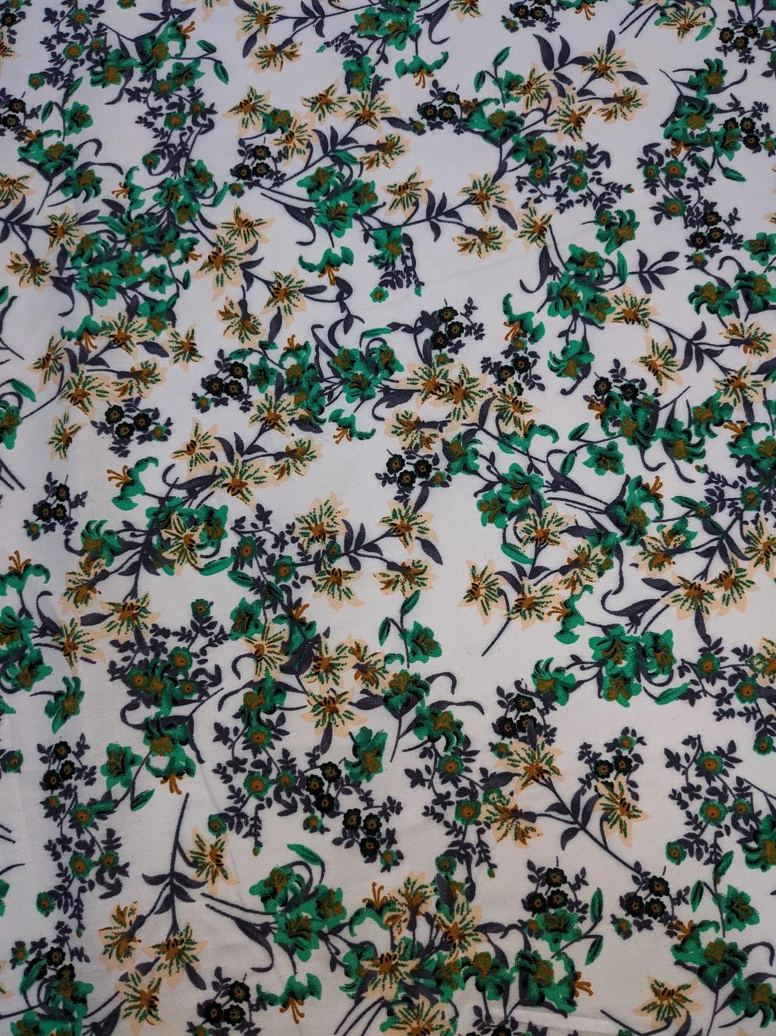 Green Printed Viscose 2 Yards