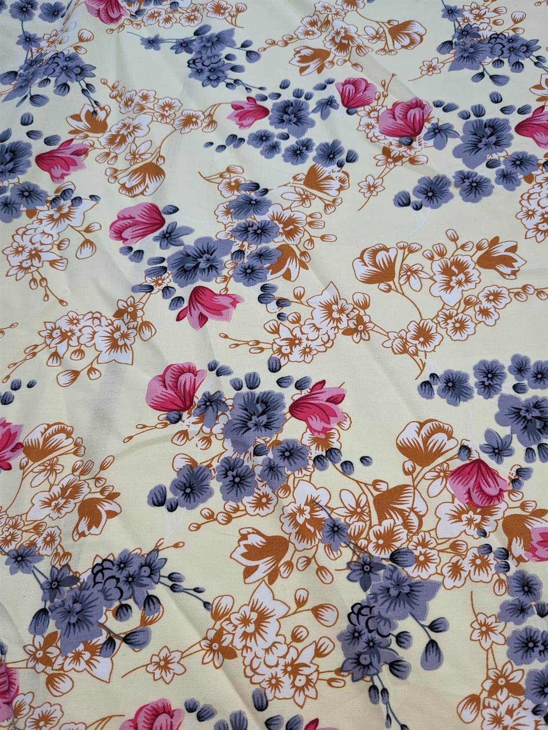 Cream Printed Viscose 2 Yards