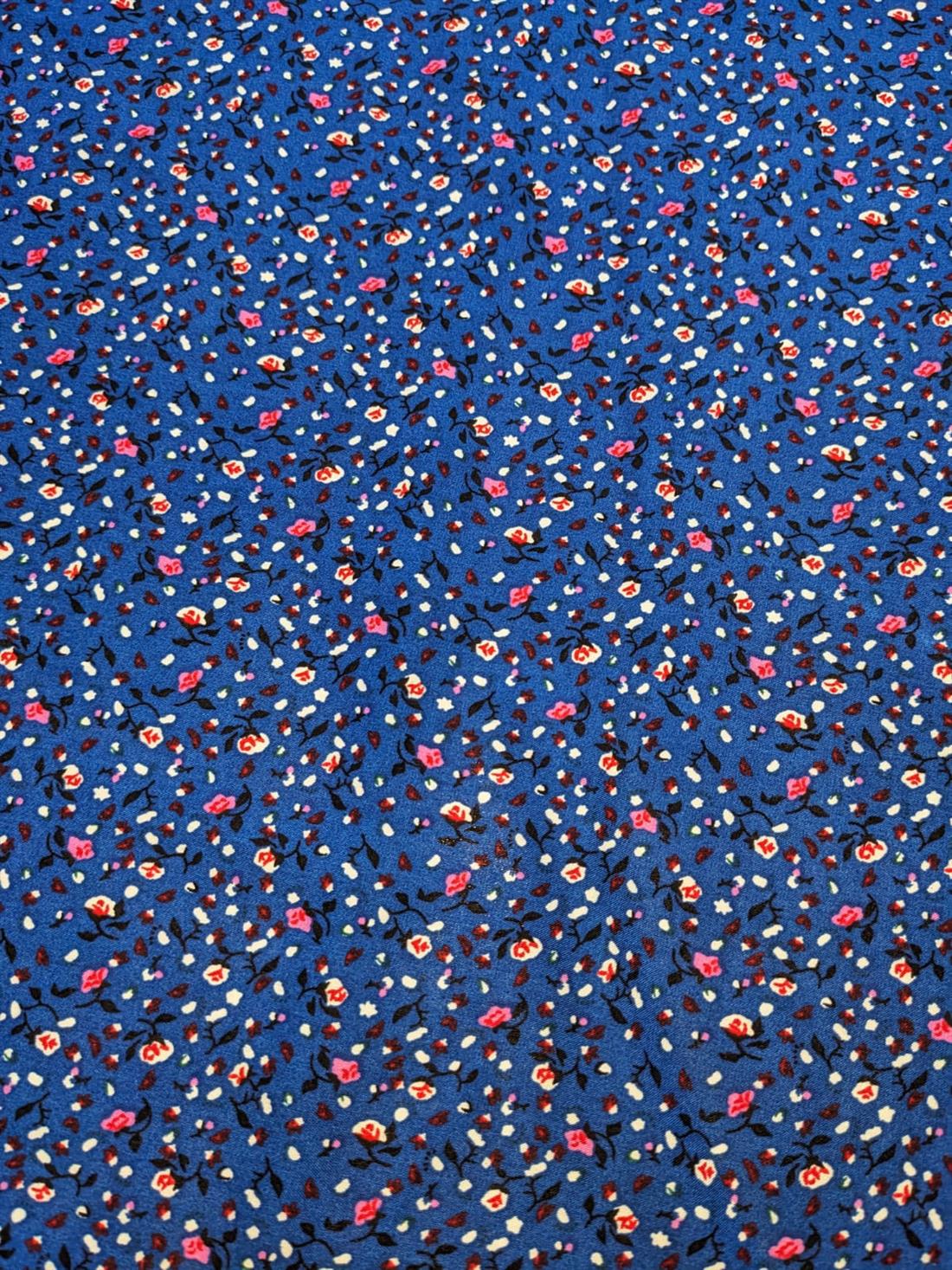 Blue Printed Viscose 2 Yards