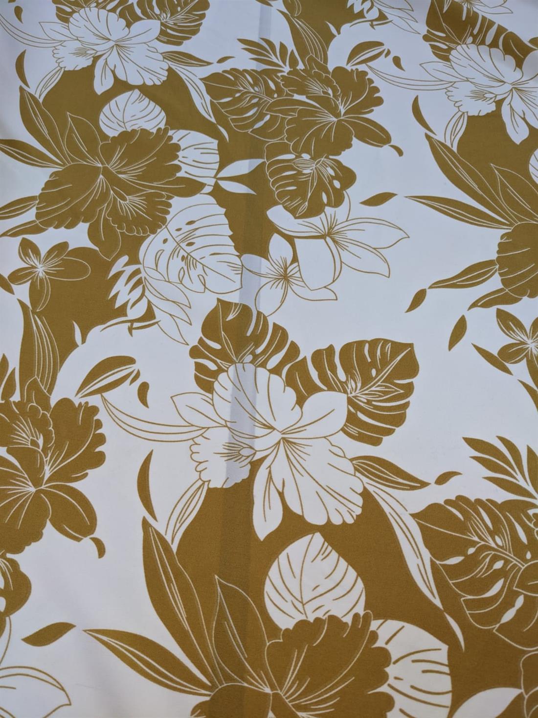 Mustard Printed Crepe 2 Yards