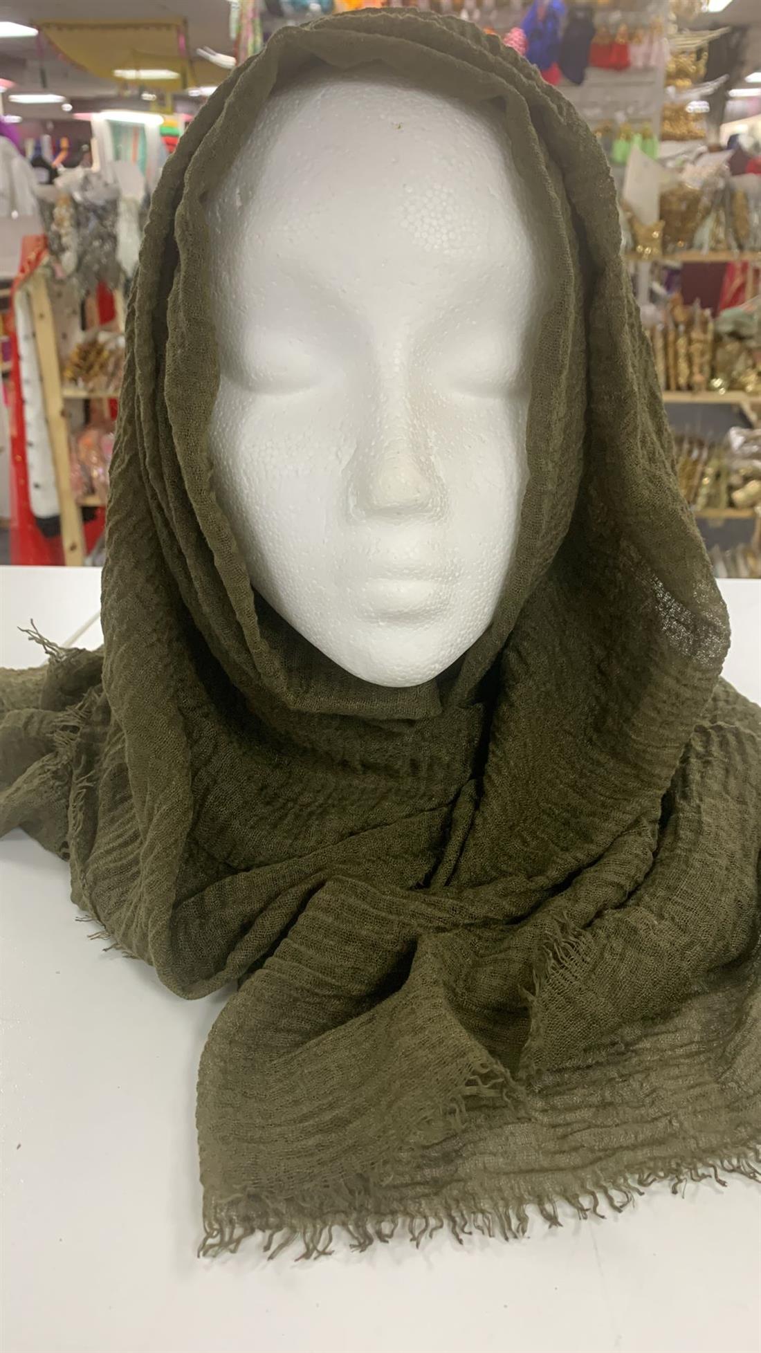 Dark Khaki Plain Scarves