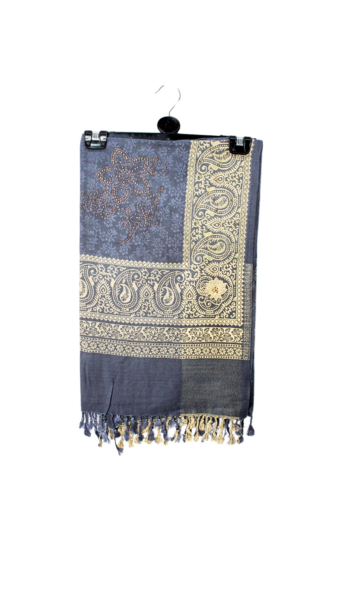 Grey Embroidered Pashmina Shawl