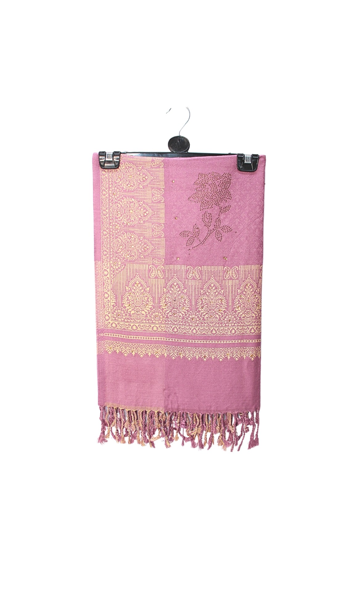 Pink Embroidered Pashmina Shawl