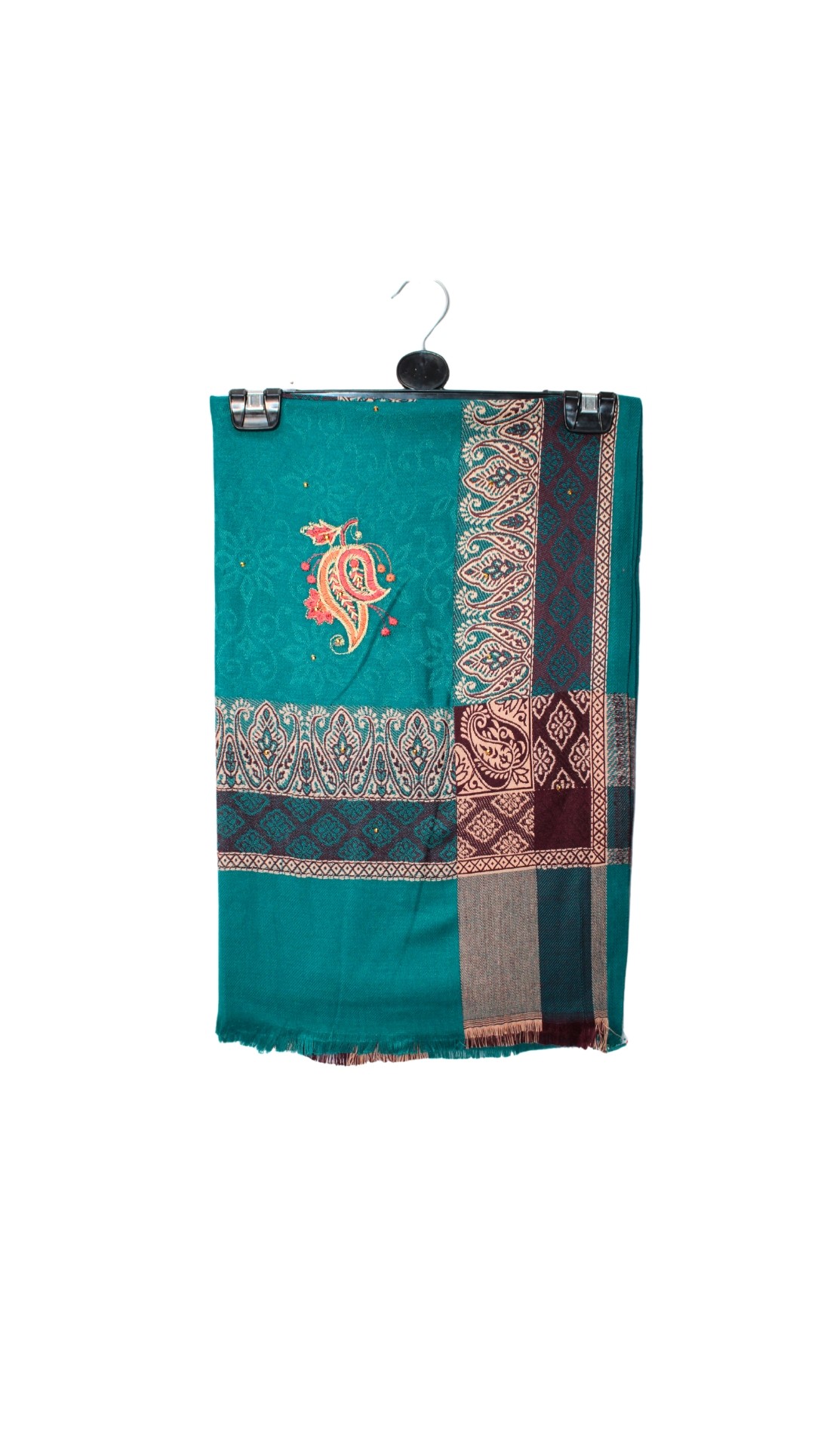 Torquise Embroidered Pashmina Shawl