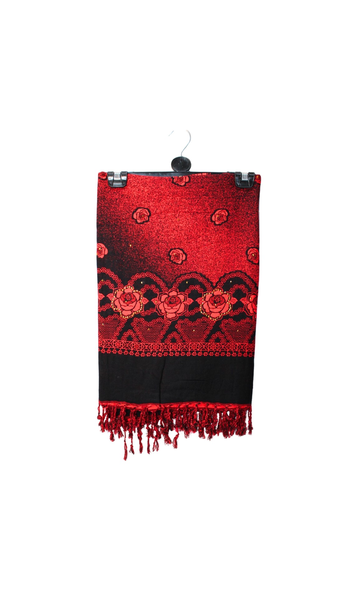 Red Embroidered Pashmina Shawl
